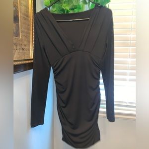 Deep V Mini long Sleeve Dress